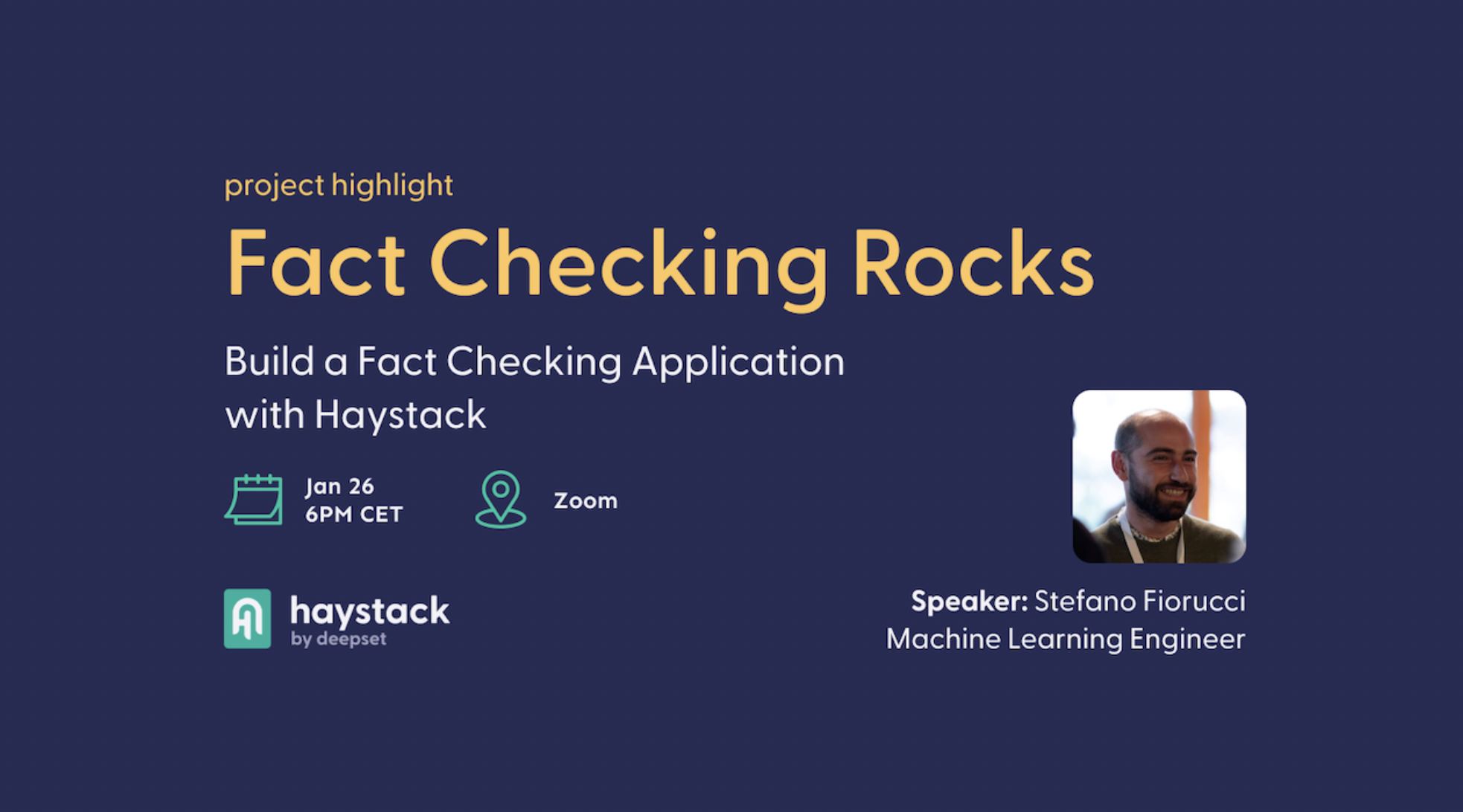 Fact Checking Rocks:
 <br /> Build a Fact Checking Application with Haystack

